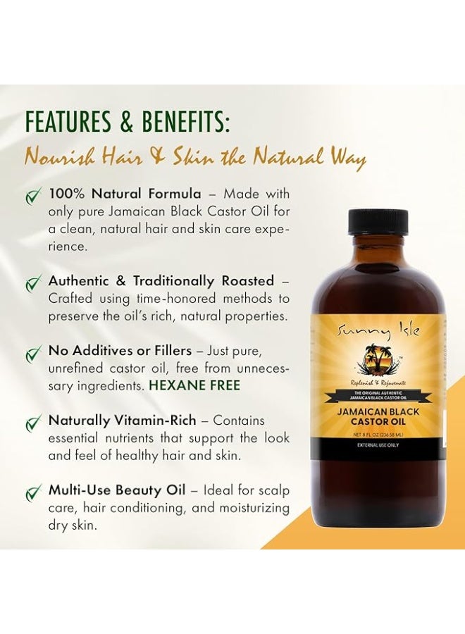 Sunny Isle Jamaican Black Castor Oil – 100% Pure & Natural, 8oz - Image 3